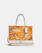 COACH®,DEMPSEY CARRYALL WITH BANANA LEAVES PRINT,pvc,Small,Gold/Redwood Sunbeam Multi,Front View