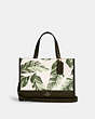 COACH®,DEMPSEY CARRYALL WITH BANANA LEAVES PRINT,pvc,Small,Silver/Cargo Green Chalk Multi,Front View