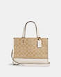 COACH®,DEMPSEY CARRYALL IN SIGNATURE CANVAS,pvc,Large,Gold/Light Khaki Chalk,Front View