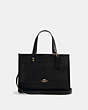 COACH®,DEMPSEY CARRYALL,Pebbled Leather,Gold/Black,Front View