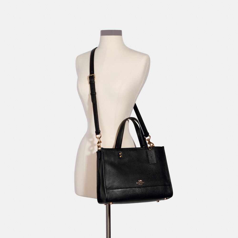 COACH®,DEMPSEY CARRYALL,Pebbled Leather,Gold/Black,Alternate View