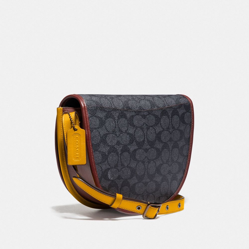 Turnlock Saddle Crossbody En Toile Signature