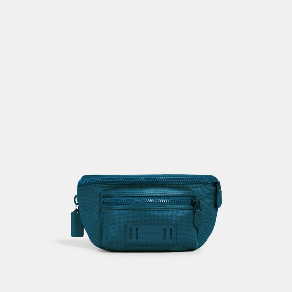 COACH®,TERRAIN BELT BAG,Gunmetal/Reef Blue,Front View