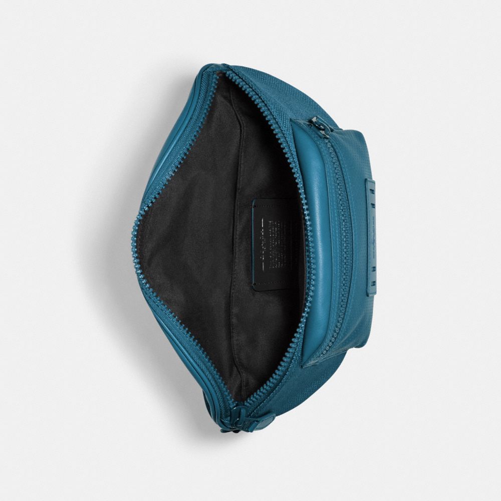 COACH®,TERRAIN BELT BAG,Gunmetal/Reef Blue,Front View