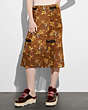 COACH®,PRAIRIE DOG ROSE SKIRT,Mixed Material,BROWN MULTICOLOR,Scale View