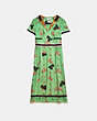 COACH®,EMBROIDERED NAUTICAL DRESS,Silk,GREEN MULTI,Front View