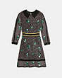 COACH®,EMBROIDERED GRAPHIC DUCK DRESS,Mixed Material,Black,Scale View