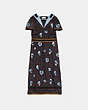 COACH®,CAMO PRINT NAUTICAL DRESS,Mixed Material,Blue,Front View