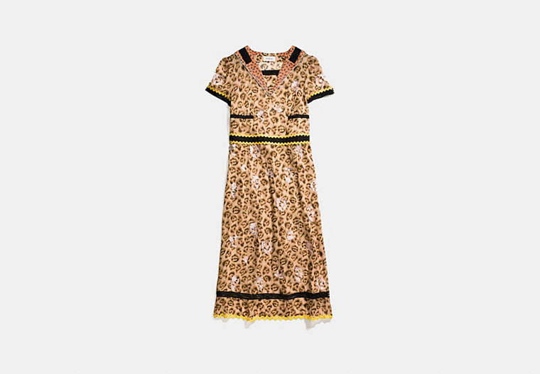 COACH®,CAMO PRINT NAUTICAL DRESS,Mixed Material,SAND,Front View