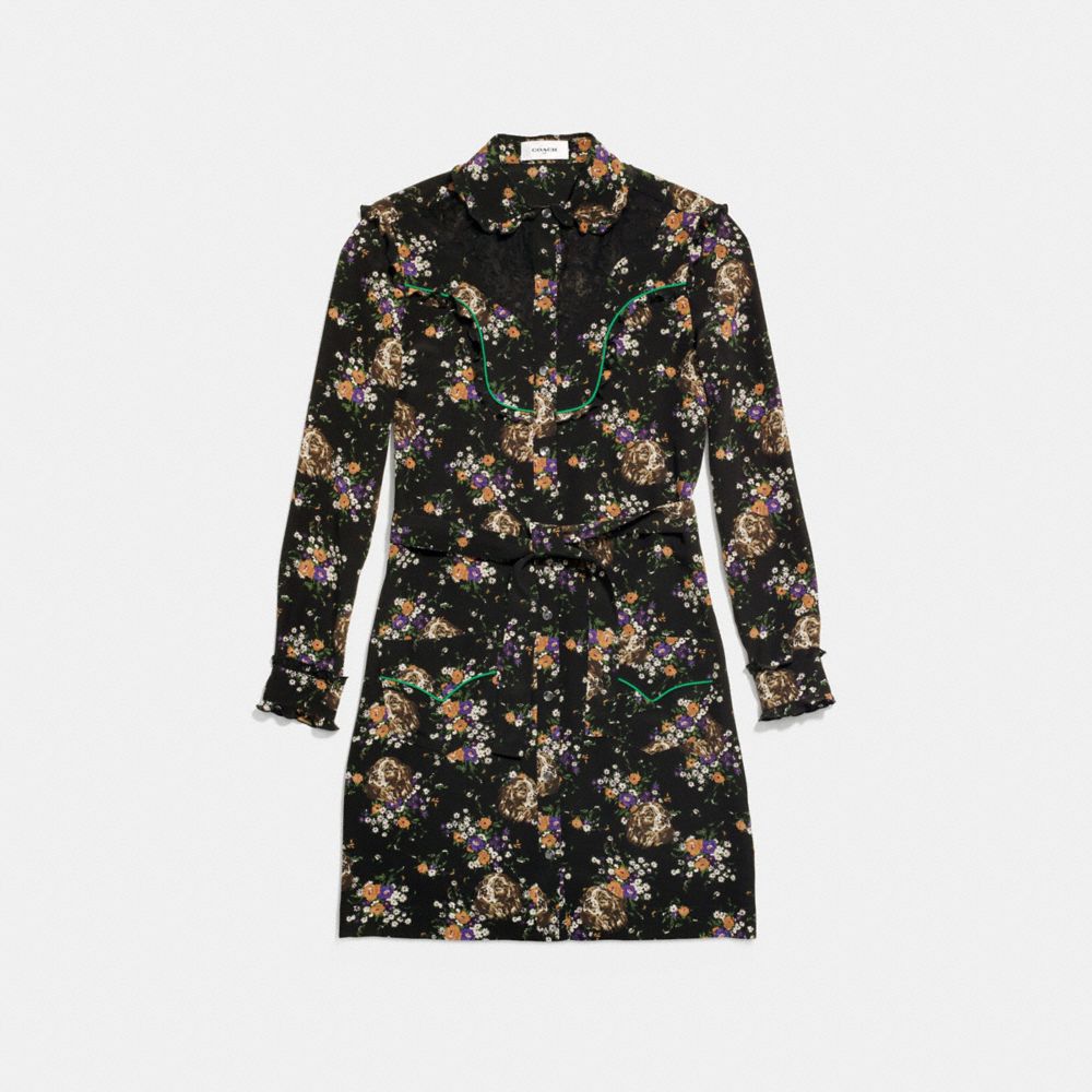 Western Lace Shirt Dress