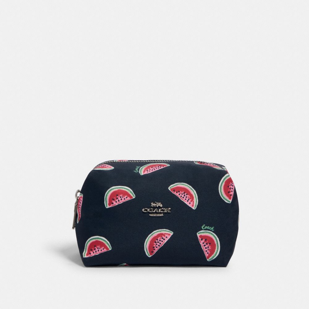 Small Boxy Cosmetic Case With Watermelon Print
