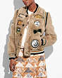 Shearling Varsity Jacket With Patches