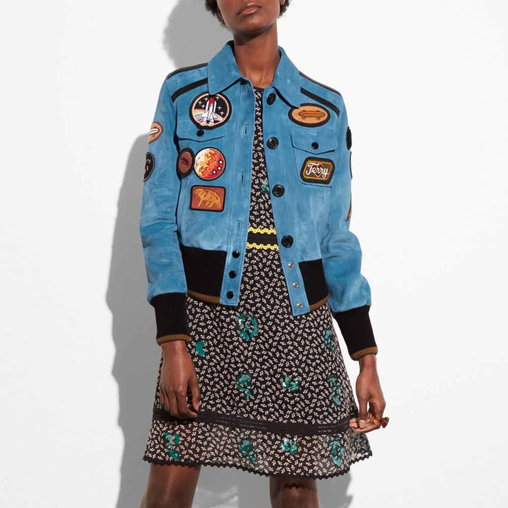 Suede Jacket With Patches