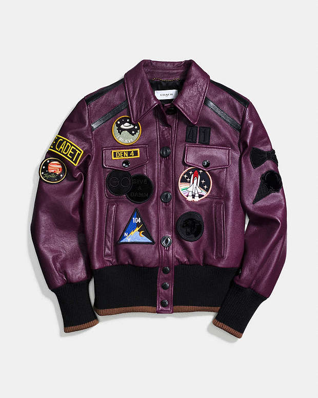 COACH®: Leather Jacket With Patches