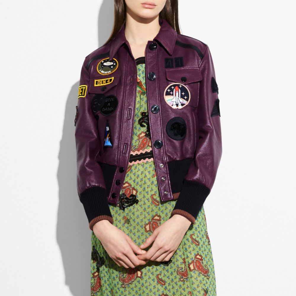 Leather Jacket With Patches