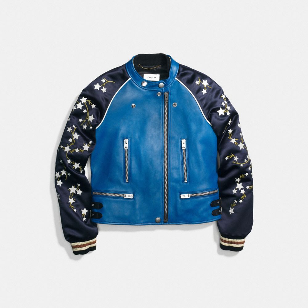 COACH®: Embroidered Cityscape Souvenir Jacket