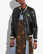 COACH®,LEATHER VARSITY JACKET,Leather,Black,Scale View