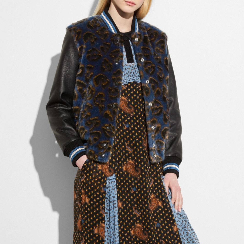 Camo Print Varsity Jacket