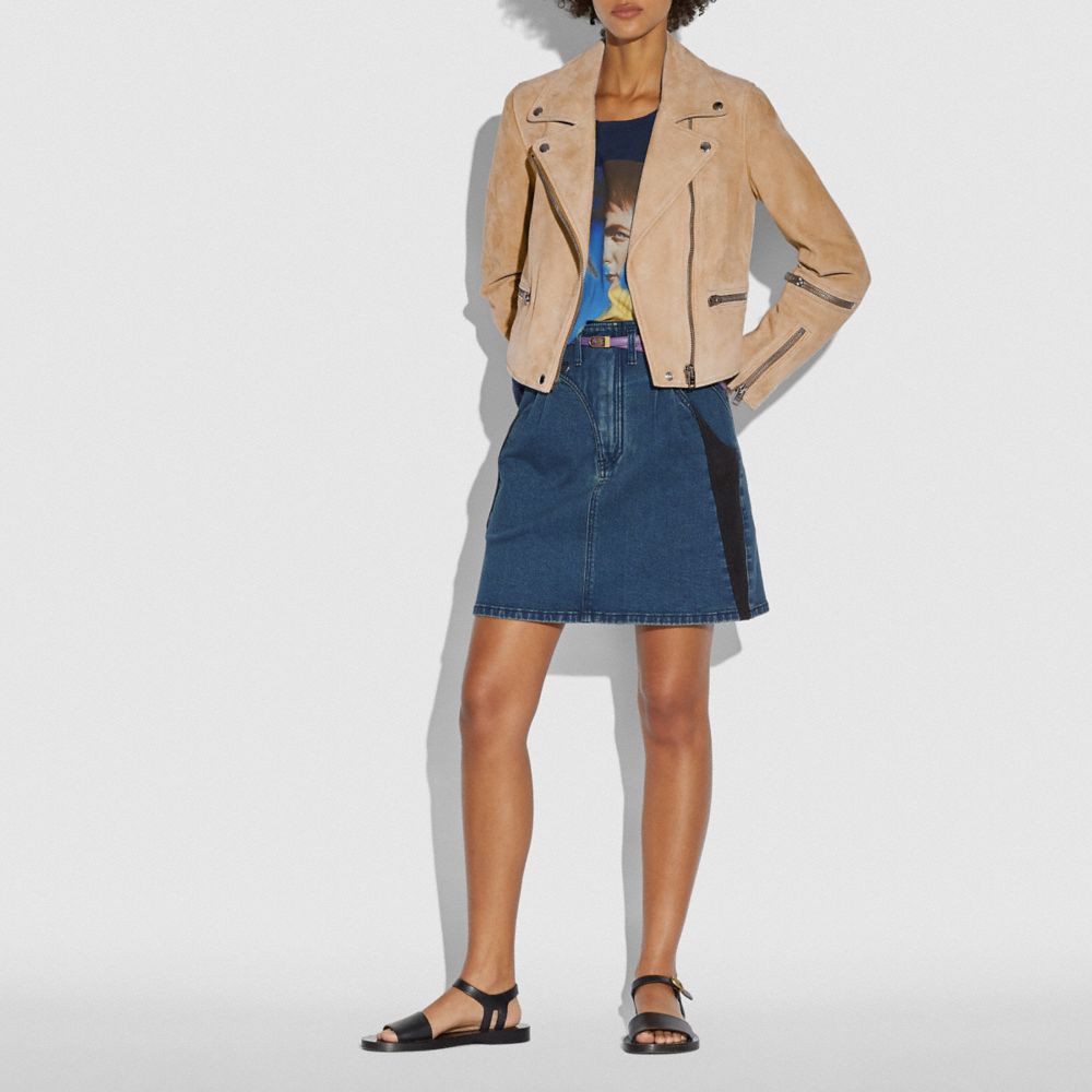 COACH®,Suede Biker Jacket,,Scale View