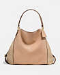 COACH®,EDIE SHOULDER BAG 42,Leather,Large,Light Gold/Beechwood,Front View