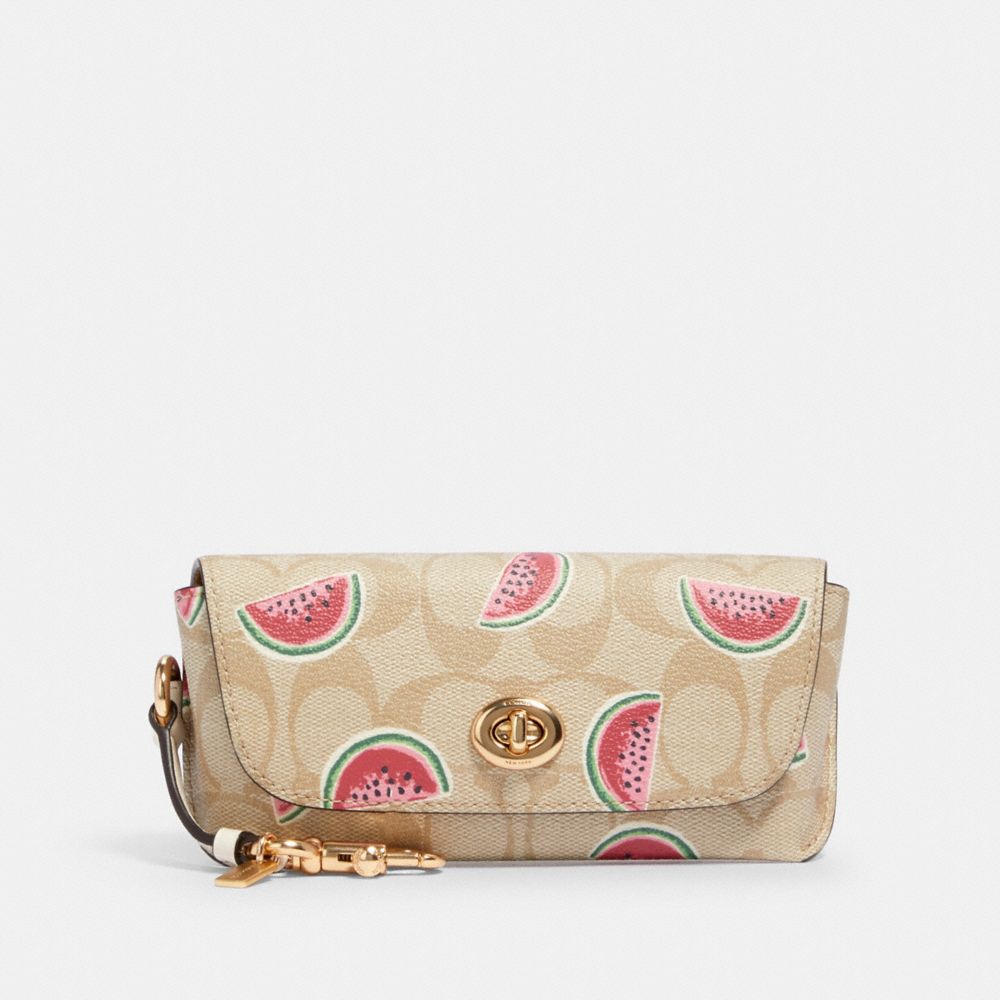 Sunglass Case In Signature Canvas With Watermelon Print