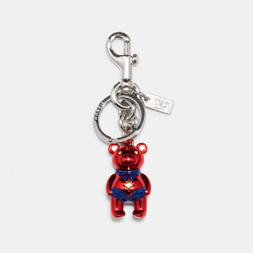 COACH 2046 COACH │ MARVEL CAROL DANVERS BEAR BAG CHARM IN METALLIC