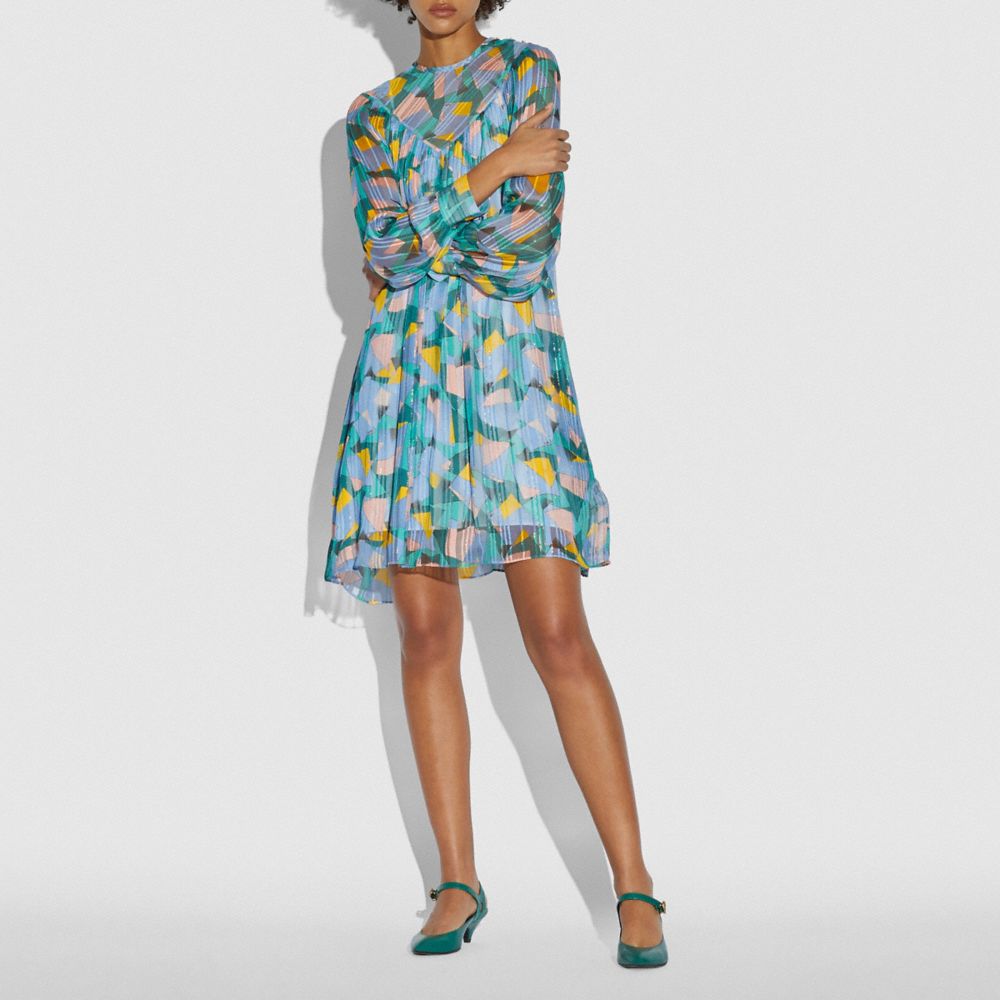 COACH®,Bold Geo Yoke Mini Dress,,Scale View