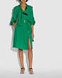 COACH®,ARCHITECTURAL DRAPE BELTED DRESS,Silk,GREEN,Scale View