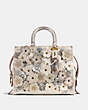 COACH®,ROGUE WITH SNAKESKIN TEA ROSE,reptile,Large,Brass/Chalk,Front View