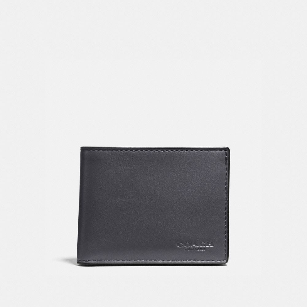 COACH®,PORTEFEUILLE D'IDENTIFICATION FIN,Cuir,Graphite,Front View