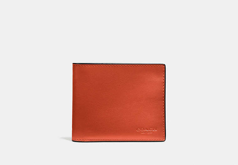 COACH®,3-IN-1 WALLET,Leather,Deep Orange,Front View