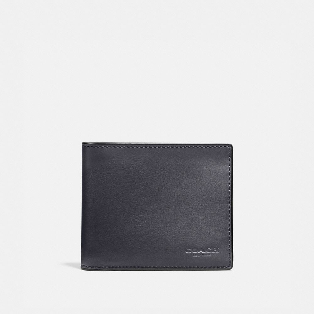 COACH®,3-IN-1 WALLET,Leather,GRAPHITE,Front View