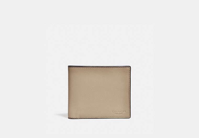 COACH®,3-IN-1 WALLET,Leather,LIGHT KHAKI,Front View