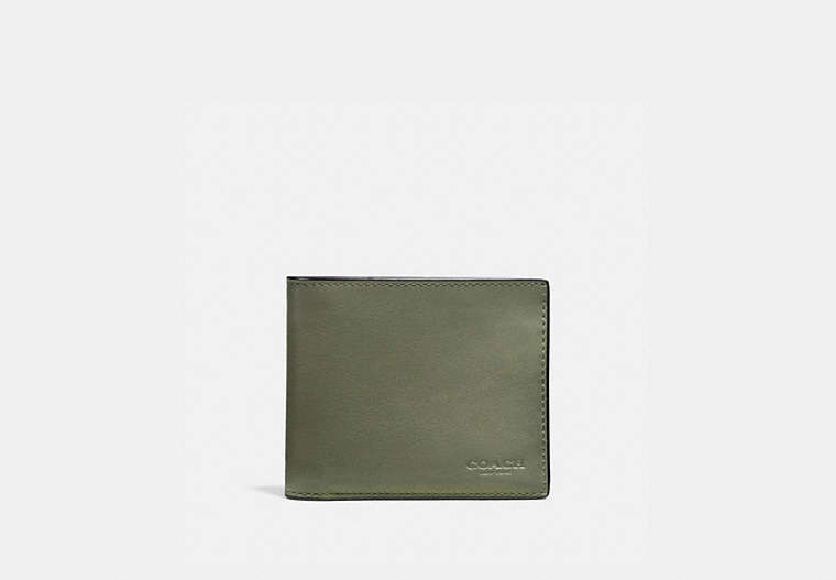 COACH®,3-IN-1 WALLET,Leather,MOSS,Front View