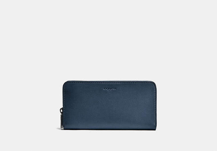 COACH®,ACCORDION WALLET,Leather,Mini,Denim,Front View image number 0