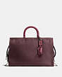 COACH®,ROGUE 39,Leather,X-Large,Black Copper/Oxblood,Front View