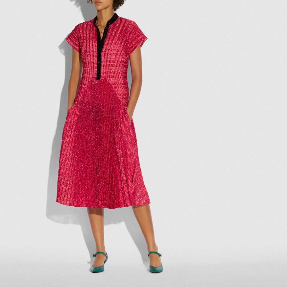 COACH®,Sleeveless Pleated Dress,,Scale View