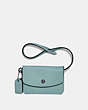COACH®,CARD POUCH,Leather,Mini,Gunmetal/Marine,Front View