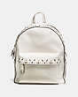 COACH®,CAMPUS BACKPACK WITH PRAIRIE RIVETS,Leather,Large,Light Antique Nickel/Chalk,Front View