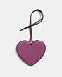 COACH®,HEART ORNAMENT,Leather,Dark Berry,Back View