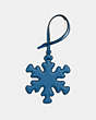 COACH®,SNOWFLAKE ORNAMENT,Leather,BLUE,Back View