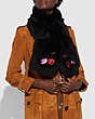 Cherry Embroidered Shearling Scarf