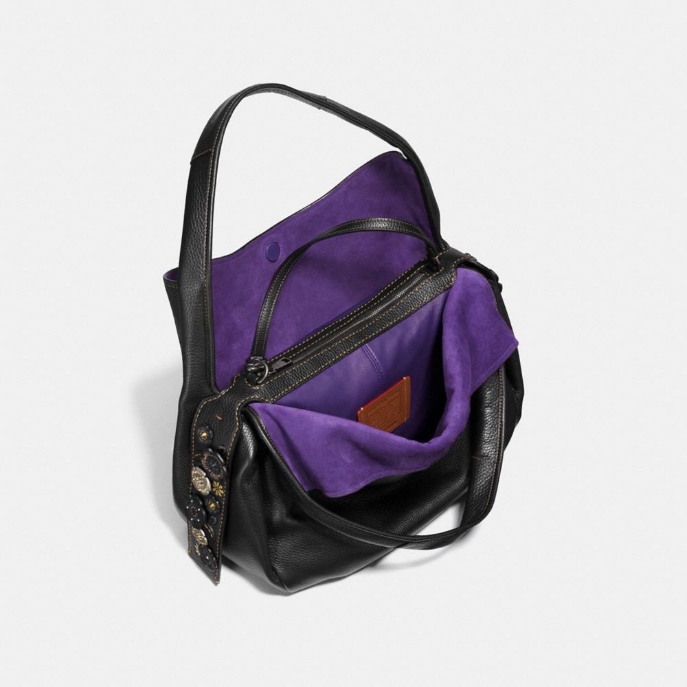 COACH®,Bandit Hobo 39 With Tooled Tea Rose,,Inside View,Top View