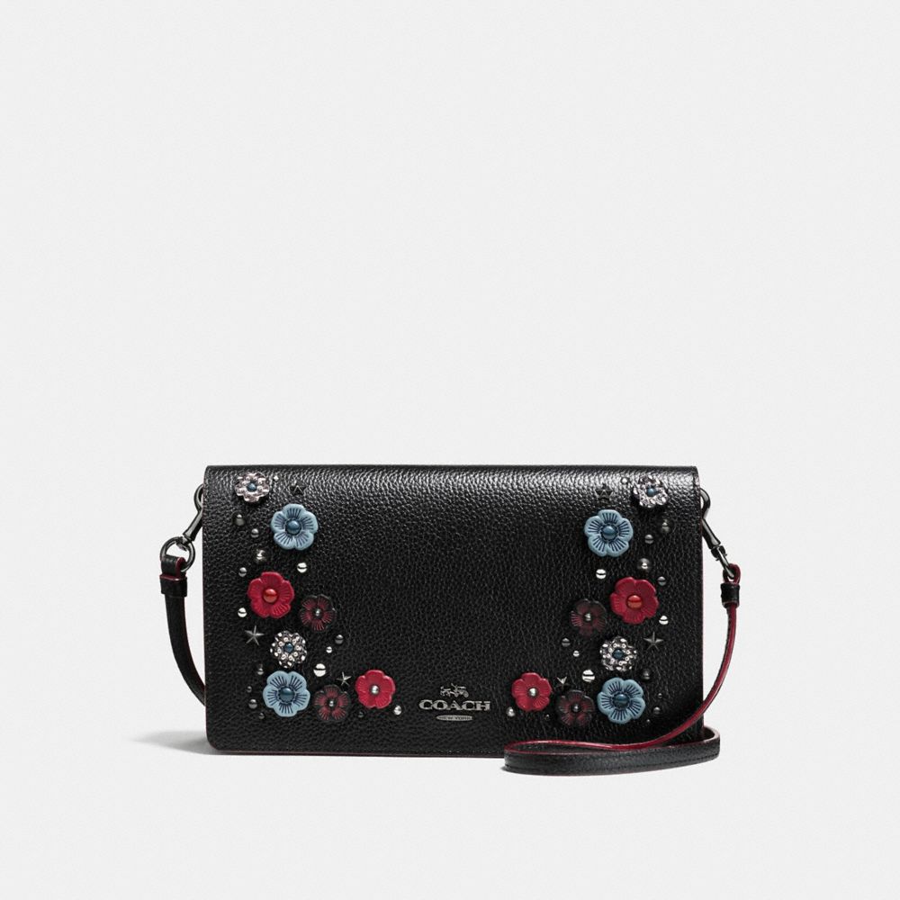 Pochette à Bandoulière Repliable Avec Fleur De Saule En Peau De Serpent