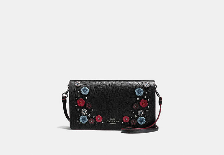 Foldover Crossbody Clutch With Snakeskin Willow Floral