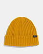 COACH®,CASHMERE BEANIE,cashmere,AMBER,Front View