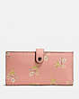 Slim Trifold Wallet With Floral Bow Print