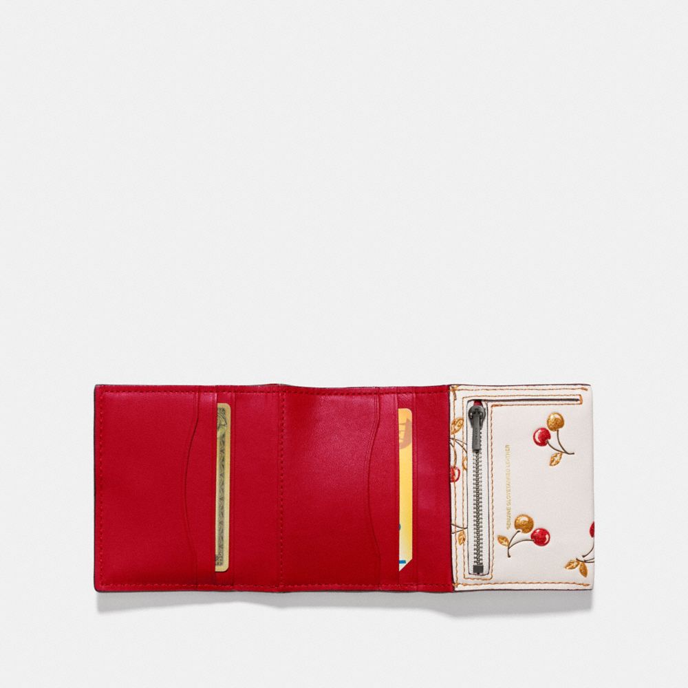 COACH®: Small Trifold Wallet With Cherry Print