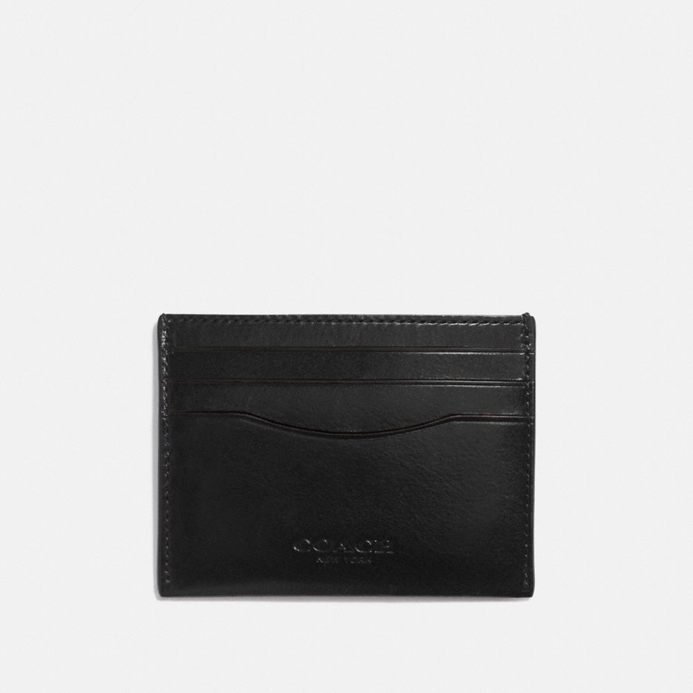 COACH®,CARD CASE,Leather,Mini,Black,Front View
