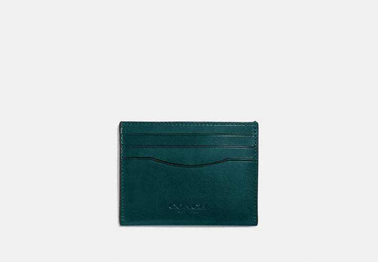 COACH®,CARD CASE,Leather,Mini,Forest,Front View